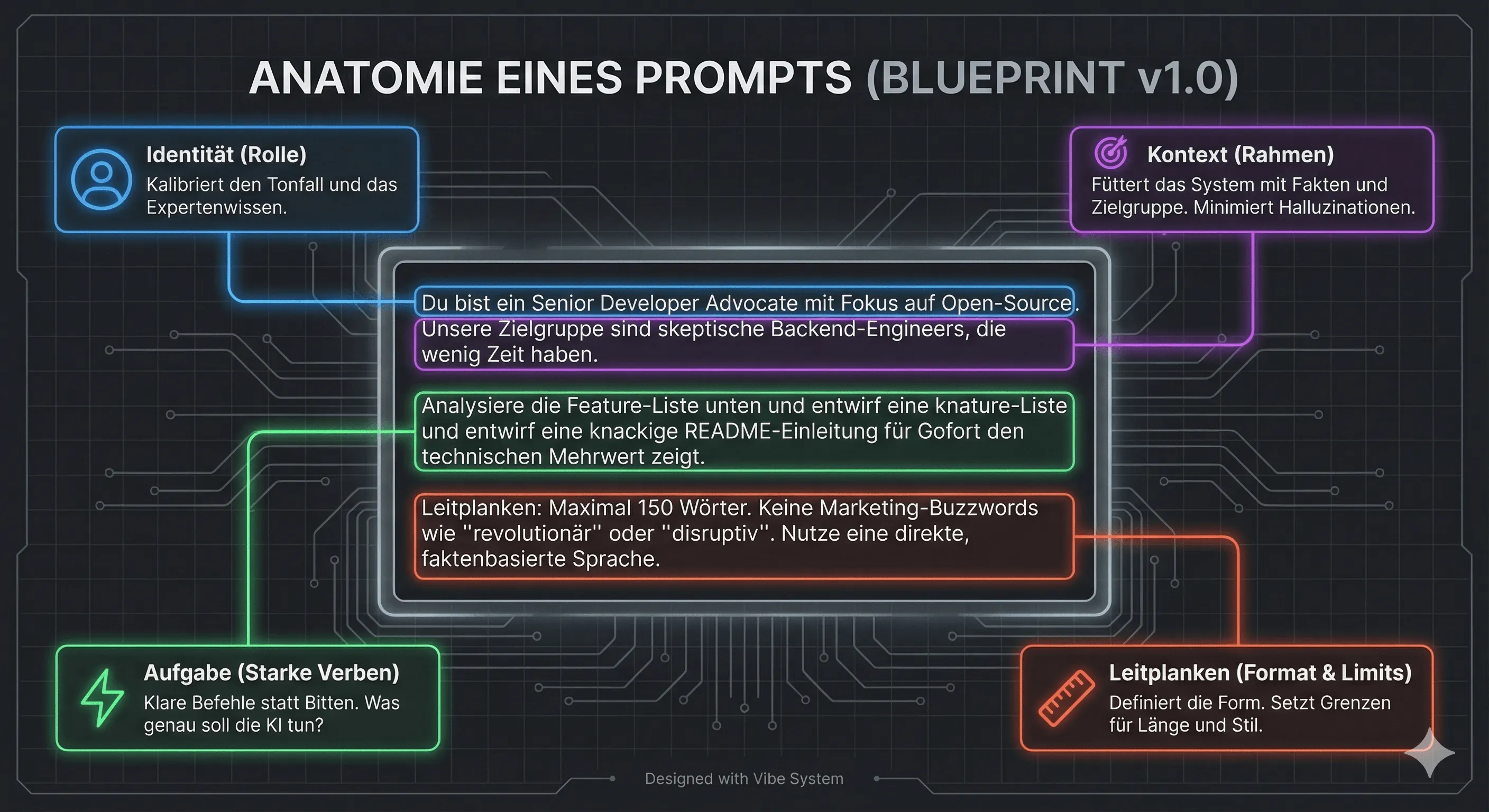 Anatomie eines Prompts; mit Gemini generiert.