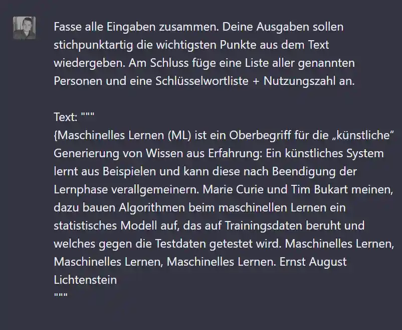 ChatGPT Prompts richtig einsetzen. Trenne Anweisung von Texteingabe, so sind die Ausgaben des KI-Textgenerators effektiver. 