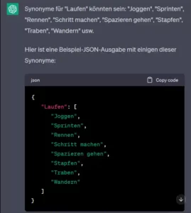 GPT strukturierte Daten: JSON-Datei.